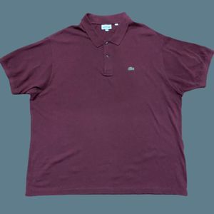 Lacoste Casual Big & Tall Polo Burgundy Red Cotton Shirt Men's Size 4XLB